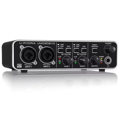 UMC202HD Professional Live Streaming High End USB External Sound Audio Card Computer Recording Guitar